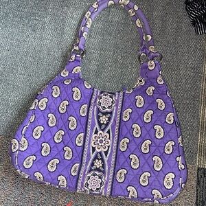 Vera Bradley purple simply violet pattern paisley hobo purse